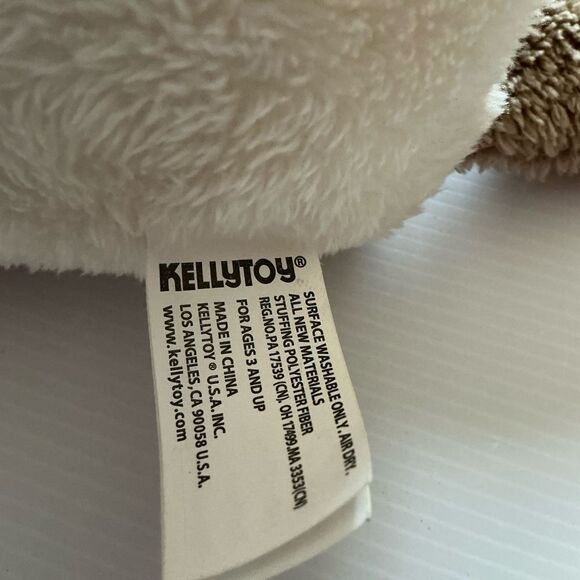 Kellytoy Dog Plush Toy 12" Beige Stuffed Animal w/ Love Brown Heart. - Picture 8 of 10